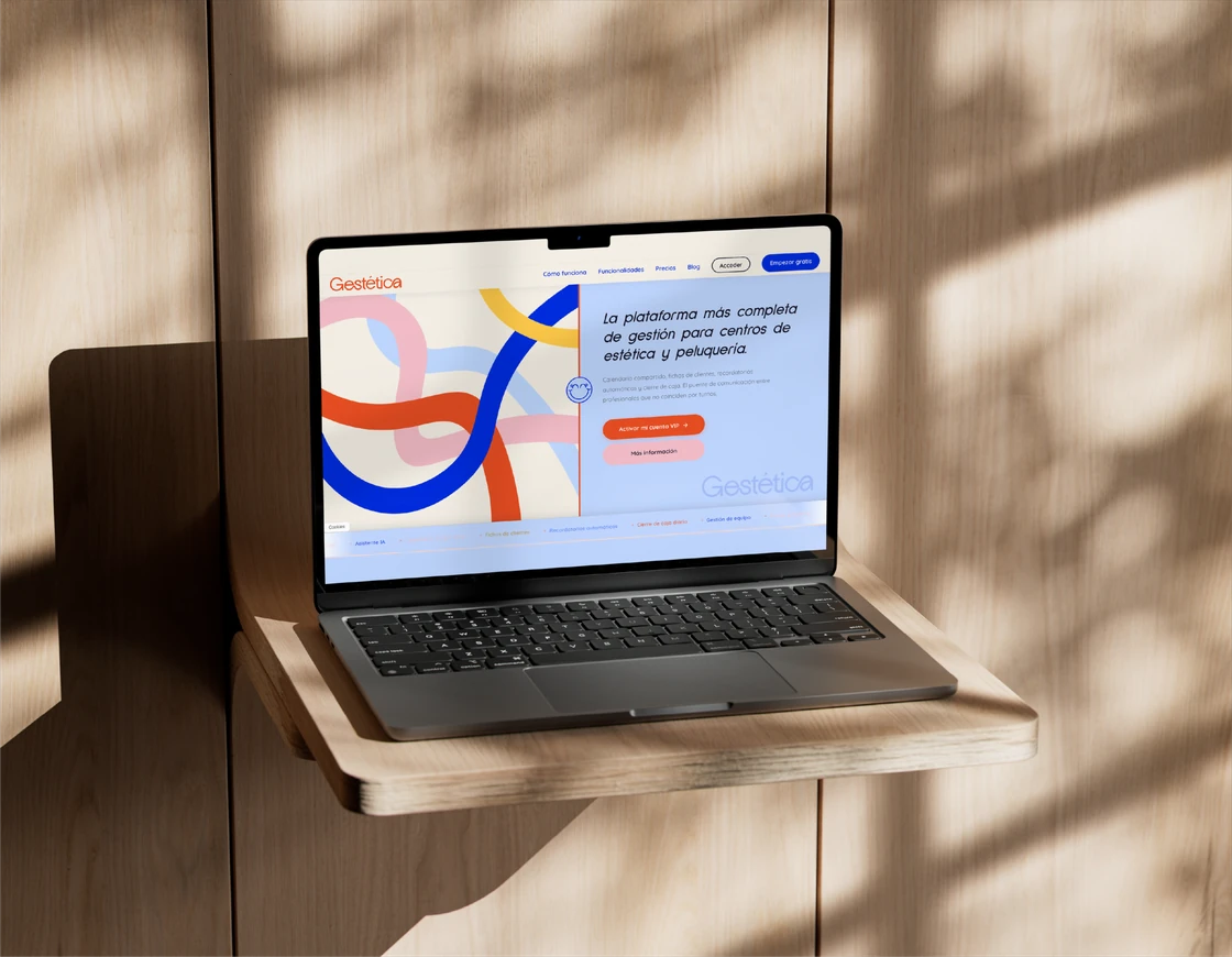 Disseny web i recursos digitals del brànding de Gestètica, projecte de KARAi!